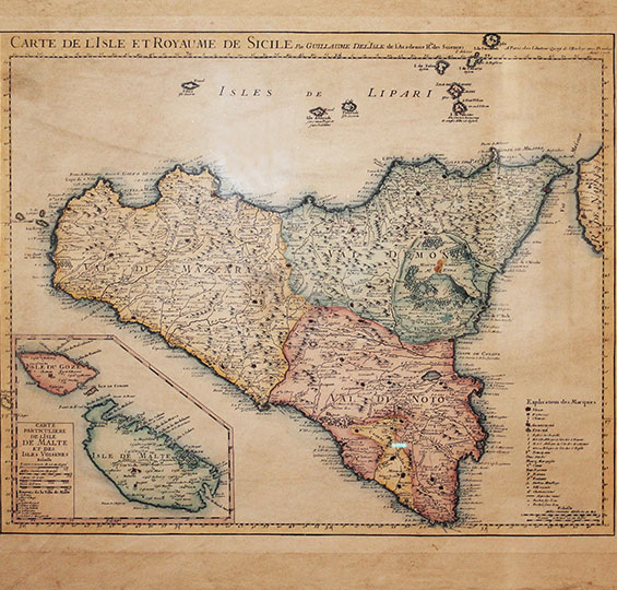 Cartografia del Regno di Sicilia - Guillaume Delisle, 1717, Académie des Sciences de Paris